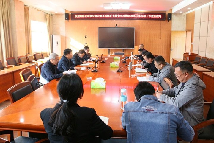 云煤（东升国际官网）集团总经理助理、鼎新办主任陈家昆一行到云南羊场煤矿有限公司发展国企鼎新三年行动督导调研